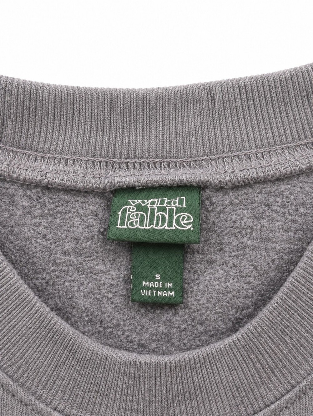 Wild Fable Gray Cropped Fleece Sweatshirt Women's Small Oversized Raw Hem - Picture 2 of 4